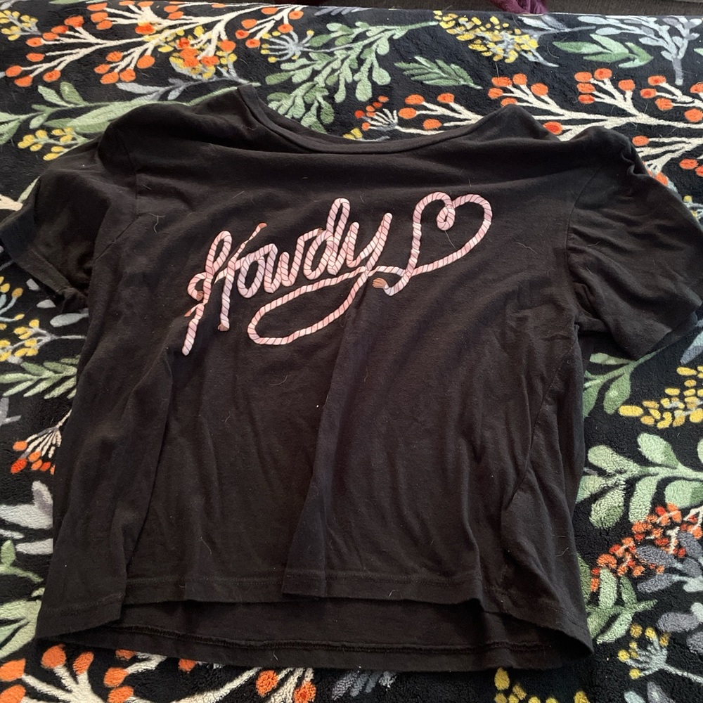 Black 'Howdy' Graphic T-Shirt